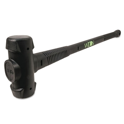 Dry blow hammer, 8 lb head, 30 in handle, steel/vulcanized rubber, gray