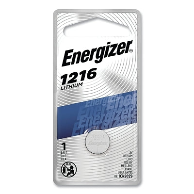 1216 button cell battery, lithium, 0.486 inch, 3V DC
