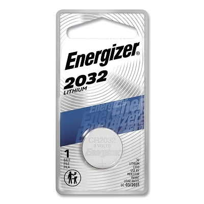 2032 button cell battery, lithium, 0.78 inches in diameter, 3V DC