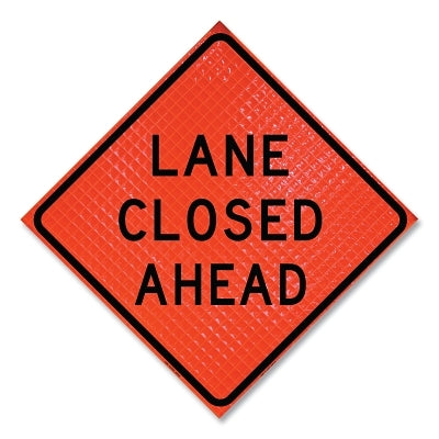 Quadra Flex™ Closed Track Roll-Up Sign, Fluorescent Orange, 122 cm Long + 122 cm Wide