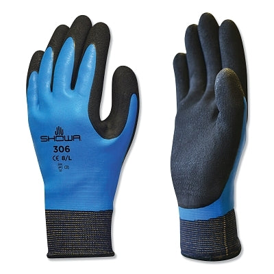 Coated gloves, XXL, 10-inch L, blue/black, PR