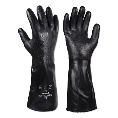 Guantes de neopreno 3416 resistentes a cortes y productos químicos, rugosos, grandes, negros