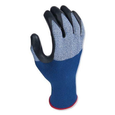 Guantes recubiertos, 10 pulgadas L, talla 2-XL, negro/azul