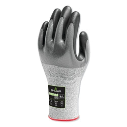 Cut-resistant nitrile gloves, size 2-XL, ANSI/ISEA A3 cut level, black