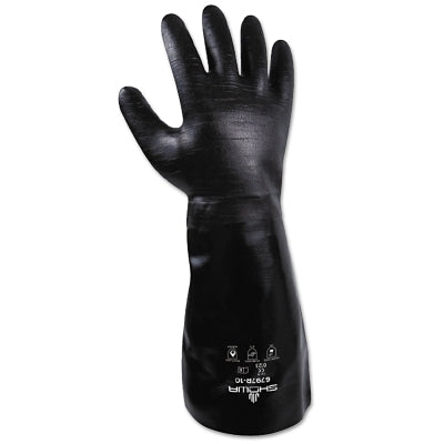 Large, black, plain, elbow-length neoprene gloves