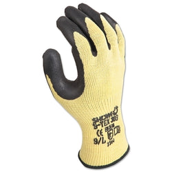 S-TEX 303 cut-resistant gloves with rubber-coated palm, extra-large size, yellow/black