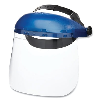Single crown helmet, window and ratchet, 390 series, Sta-Clear, anti-fog, clear, 8" wide x 12" long