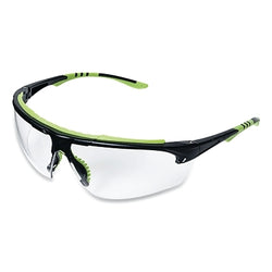 Gafas de seguridad protectoras serie XP410, lentes transparentes, policarbonato, marco negro/verde