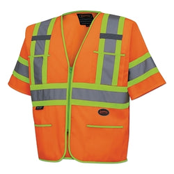 Chaleco de seguridad de poliéster con mangas de tricot 6690U/6691U HV, talla extragrande, amarillo