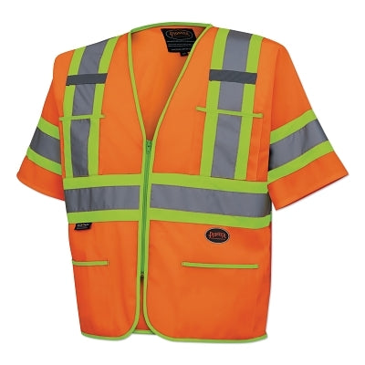 Chaleco de seguridad de poliéster con mangas de tricot 6690U/6691U HV, talla extragrande, amarillo