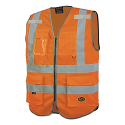 Chaleco de seguridad de malla de alta visibilidad con múltiples bolsillos 6960U/6961U, talla 3XL, verde