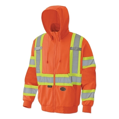 Sudadera con capucha y cremallera de microfibra de seguridad de alta visibilidad 6940U/6941U, extragrande, amarilla/verde
