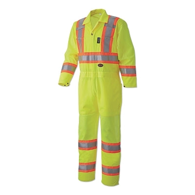 Mono de algodón ignífugo con ribete reflectante, amarillo/verde de alta visibilidad, talla 2XL