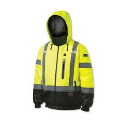 Chaqueta bomber impermeable y calefactable, serie 5408AU/5409AU, Oxford 300 deniers, talla pequeña, color negro de alta visibilidad