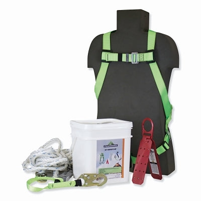 Kit de protección contra caídas para techadores RK6, 25 pies, 2 patas, capacidad de 310 lb