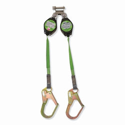 State-of-the-art self-retracting lifeline, 30 ft, steel carabiner, 310 lb, swivel safety hook with load indicator, 1