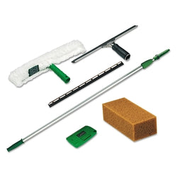 Professional Window Cleaning Kit, 14-inch, 18-inch, 8-foot Pole, Scrubber, Squeegee, Scraper, Sponge