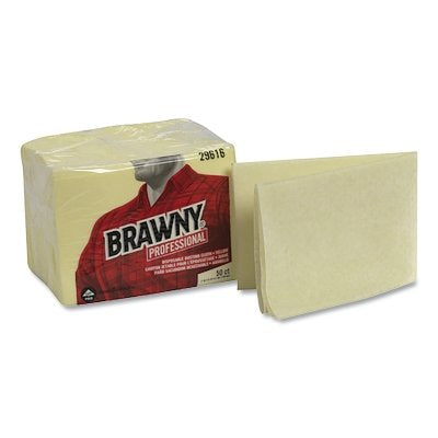 Dusting cloth, quarter-folded, 17 x 24, yellow, 50-pack, 4-pack