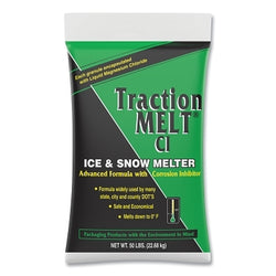 Fundidor de hielo y nieve Traction Melt CI®, bolsa de 50 lb, cloruro de sodio y magnesio