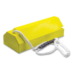 Calzo para rueda de aviación, 15 cm de alto x 20 cm de ancho x 50 cm de largo, cuerda de bloqueo con bucle de 127 cm, asa/almohadilla de goma, uretano, amarillo de alta visibilidad