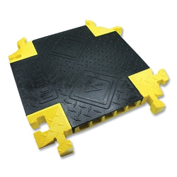 Protector de cables Bumble Bee®, 10 cm de alto x 60 cm de ancho x 65 cm de largo, intersección en X, 4 canales, amarillo/negro