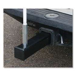 2-inch Hitch-Mount Warning Whip, Telescopic, Illuminated, Threaded Hex Base/24-inch Power Cord with 7-Way Plug/Reverse Alarm