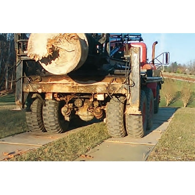 Mud-Traks® Floor Protection Mat, 0.1325 inches thick x 45 inches wide x 96 inches long, rope handles, 35,000 lb load capacity, tan color