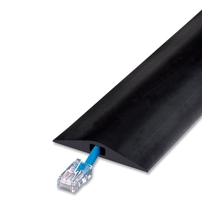 Rubber conduit cable protector, channel, 1.5 m long, black