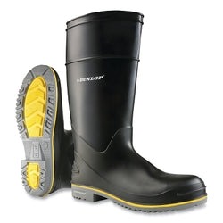 Botas de goma Polyflex 3, punta lisa, para hombre, talla 6, 15 pulgadas, mezcla de polietileno y PVC, color negro, gris y amarillo