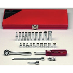 23-piece standard and deep socket sets, 1/4 in., 6-point