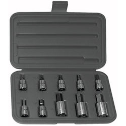 Sets of 10 socket bits, from 3/8 in. to 1/2 in.