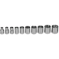 Set of 11 standard 3/8 in. 6-point sockets, with case