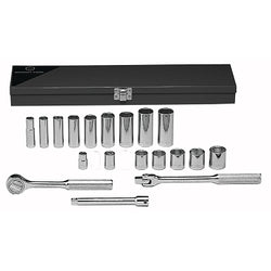 21-piece standard and deep socket sets, 3/8 in., 6-point
