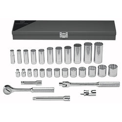 29-piece standard and deep socket sets, 3/8 in., 12-point