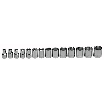 Juegos de dados métricos estándar de 14 piezas, 3/8 pulg., 6 puntas