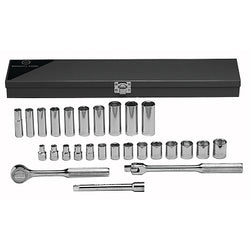 27-piece standard and deep metric socket set, 3/8 in., 6-point