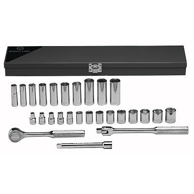 27-piece standard and deep metric socket set, 3/8 in., 6-point