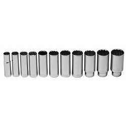 11-piece deep socket wrench set, 1/2 in., 12 bits