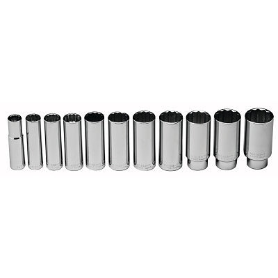 11-piece deep socket wrench set, 1/2 in., 6-point