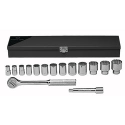 15-piece standard socket sets, 1/2 in., 12-point