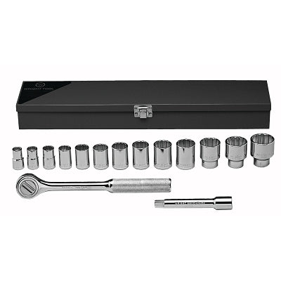 15-piece standard socket sets, 1/2 in., 12-point