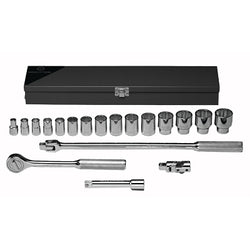 19-piece standard socket sets, 1/2 in., 12-point