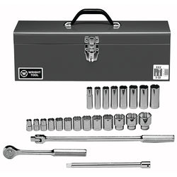 24-piece set of standard and deep sockets, 1/2 in., 12 bits