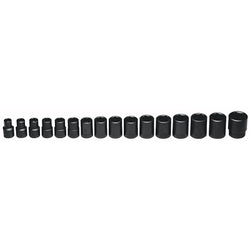 16-piece standard socket sets, 1/2 in., 6-point
