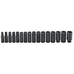 16-piece deep metric socket set, 1/2 in., 6-point
