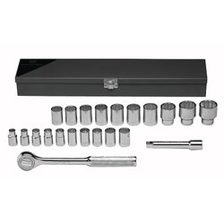 22-piece standard metric socket set, 1/2 in., 12-point