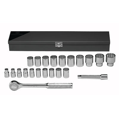22-piece standard metric socket set, 1/2 in., 12-point