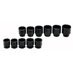 Set of 11 slim wall plugs, 3/4 in., 12 prongs