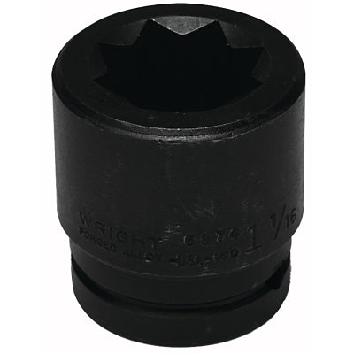 Dados de impacto de 8 puntas, doble cuadrado, para ferrocarril, con entrada de 1 pulg., 2 3/16 pulg., 8 puntas