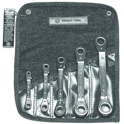 Set of 5 Ratcheting Offset Box Wrenches, Inches